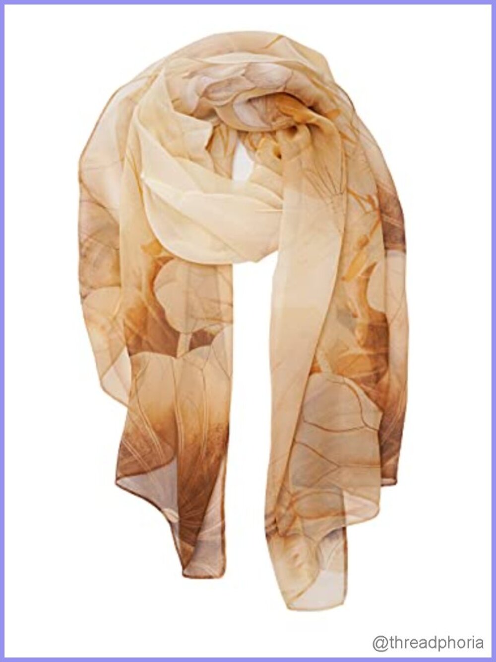 Oversized Floral Print Voile Shawl Scarf Lightweight Spring Summer Wrap